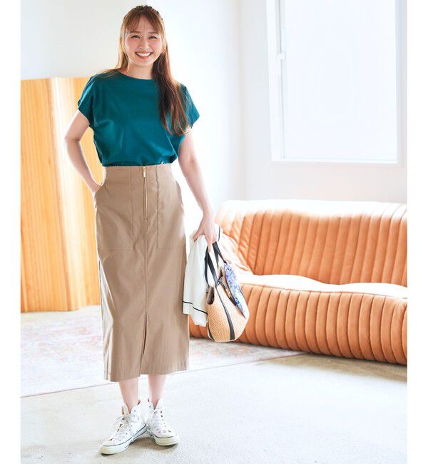 ANY SIS「【シルクタッチさら魅せTシャツ】後ろコクーン プルオーバー」|Tシャツ・カットソー|
