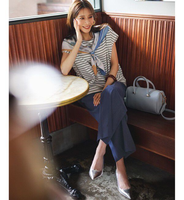 ANY SIS「【シルクタッチさら魅せTシャツ】後ろコクーン プルオーバー」|Tシャツ・カットソー|