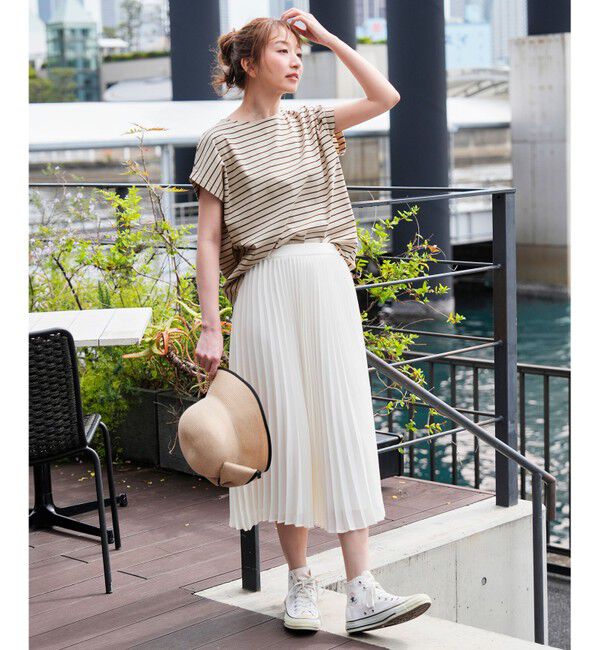 ANY SIS「【シルクタッチさら魅せTシャツ】後ろコクーン プルオーバー」|Tシャツ・カットソー|