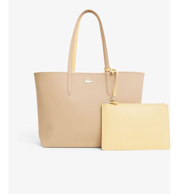 LACOSTE「ANNA 2WAY リバーシブル トートバッグ / クラッチバッグ付き」|トートバッグ|アイボリー