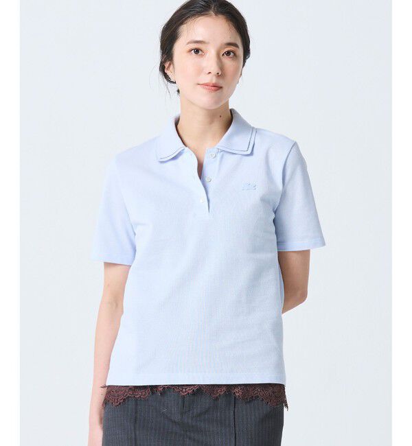 LACOSTE「ダブルカラー鹿の子鹿の子ポロシャツ」|ポロシャツ|アクア