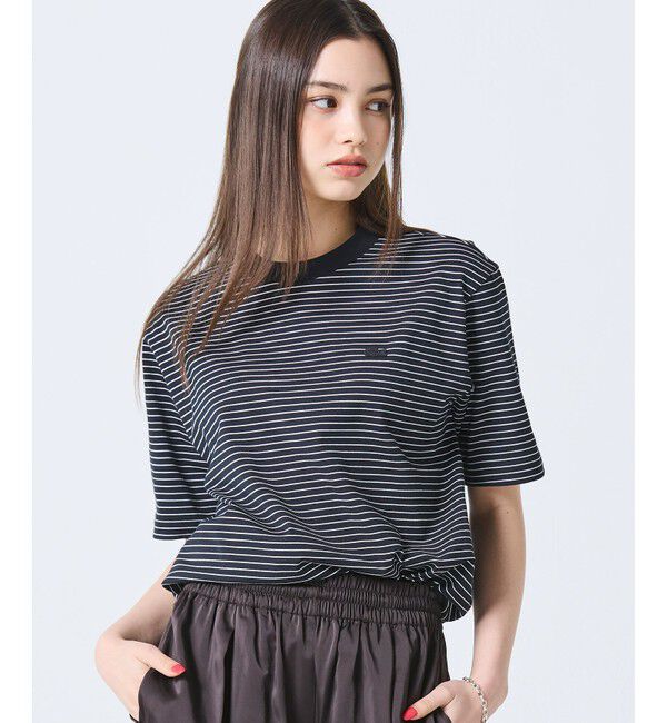 LACOSTE「【オンライン限定】LACOSTE  ボーダー リンガーネック 半袖Tシャツ」|Tシャツ・カットソー|