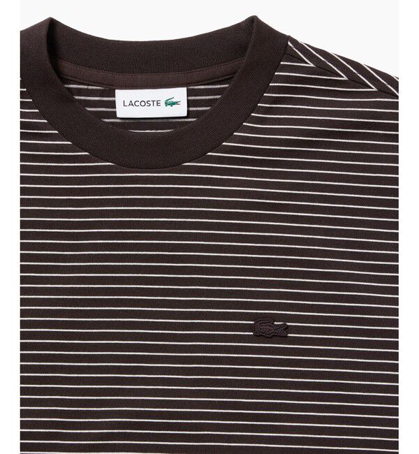 LACOSTE「【オンライン限定】LACOSTE  ボーダー リンガーネック 半袖Tシャツ」|Tシャツ・カットソー|