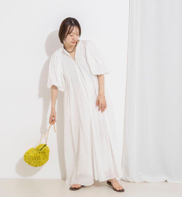 NOLLEY'S「【一部WEB限定カラーアイテム】ウォッシャブルハンドスモックバルーン袖ワンピース」|ワンピース|