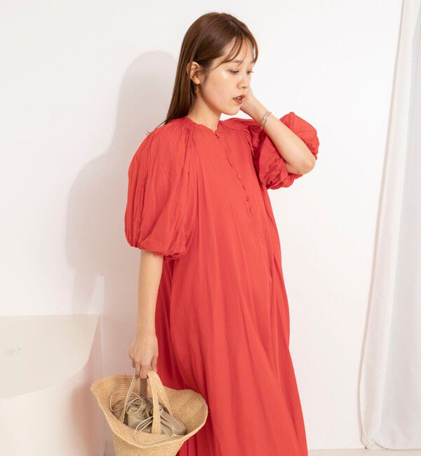 NOLLEY'S「【一部WEB限定カラーアイテム】ウォッシャブルハンドスモックバルーン袖ワンピース」|ワンピース|
