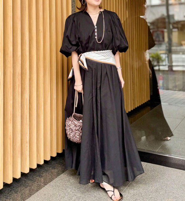 NOLLEY'S「【一部WEB限定カラーアイテム】ウォッシャブルハンドスモックバルーン袖ワンピース」|ワンピース|