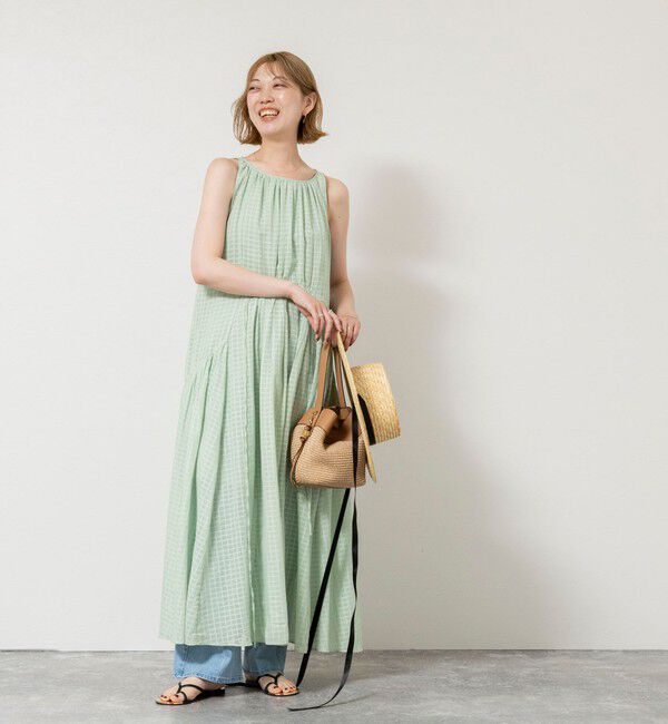 NOLLEY'S sophi「【WALANCE/ワランス】natural dye sheer cotton check gather dress」|ワンピース|