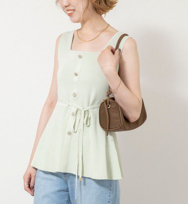 NOLLEY'S sophi「《手洗い可能》【TORRAZZO DONNA/トラッゾドンナ】2way Square Neck Knit ブラウス」|ニット・セーター|イエローグリーン