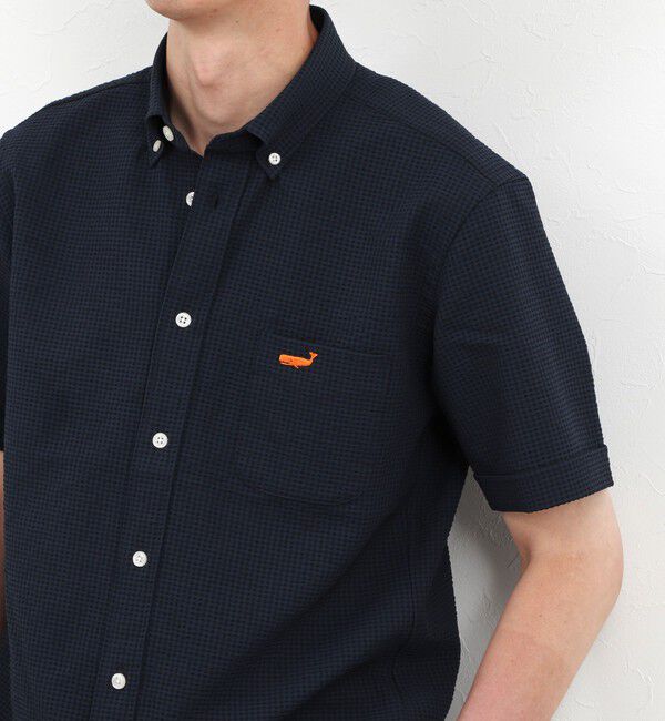 NOLLEY'S goodman「クジラBD S/S サッカー/オックス 半袖シャツ 26SS」|シャツ・ブラウス|ネイビー
