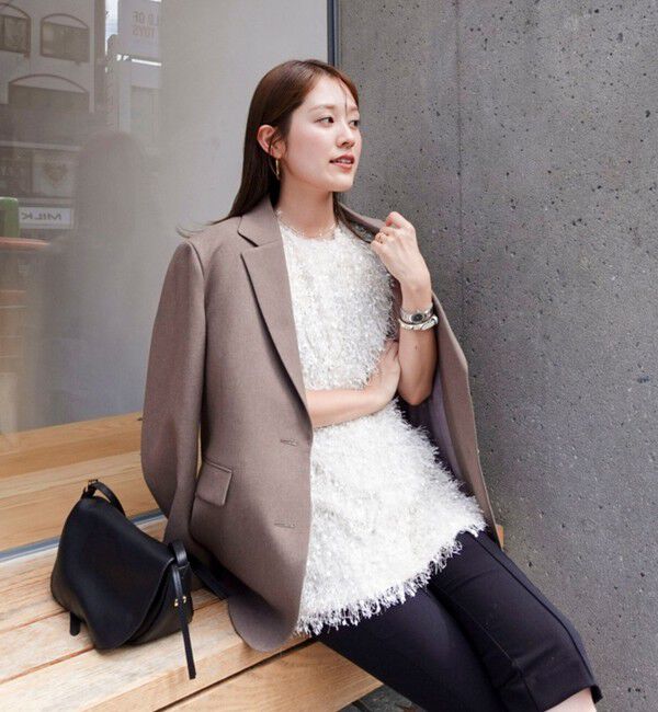 NOLLEY'S「【PR阿部☆別注】《抗ピリング/ストレッチ》ウォッシャブルダブルクロスオーバージャケット」|テーラードジャケット|