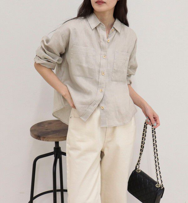 fredy emue「LINEN100 クロップドシャツ」|シャツ・ブラウス|