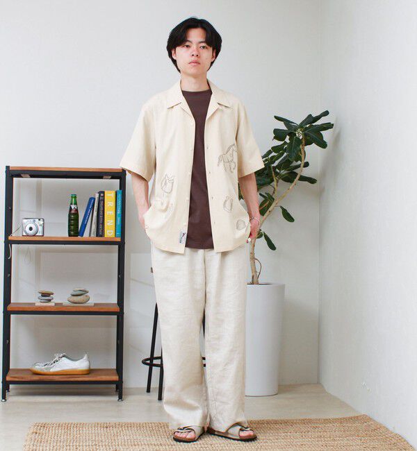 GLOSTER「【GEVACO/ゲバコ】刺繍オープンカラーシャツ」|シャツ・ブラウス|