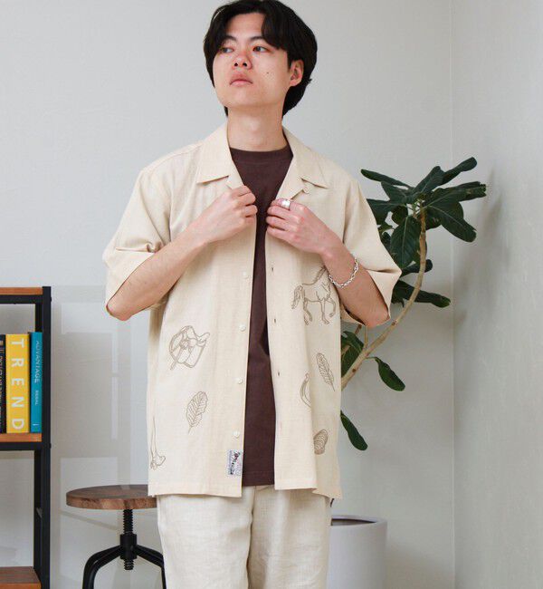 GLOSTER「【GEVACO/ゲバコ】刺繍オープンカラーシャツ」|シャツ・ブラウス|