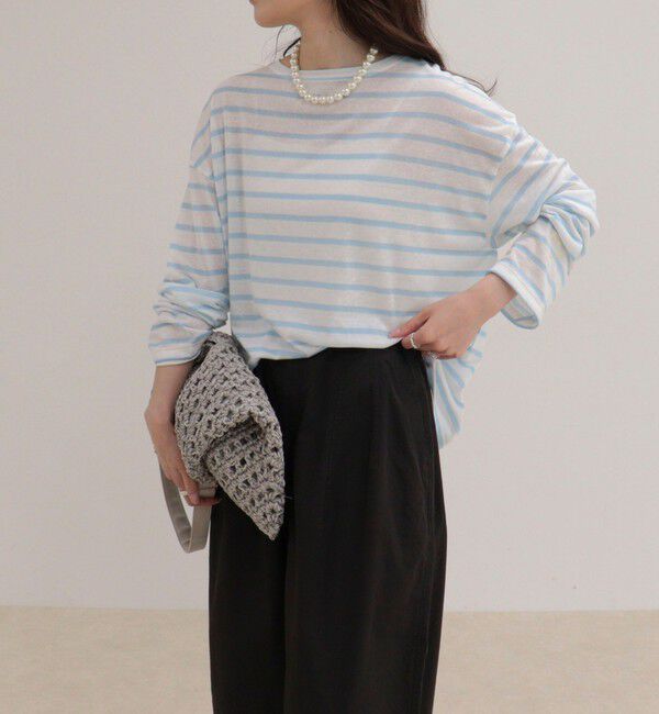 fredy emue「ハートステッチシアーボーダーロンTシャツ」|Tシャツ・カットソー|