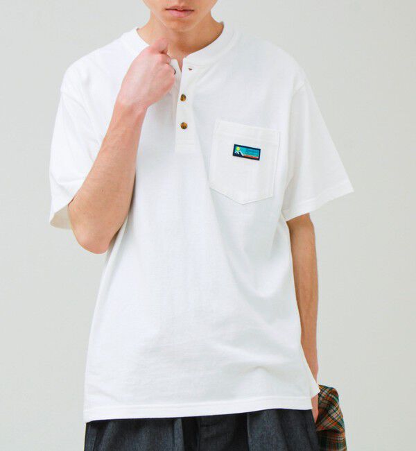 GLOSTER「【Franklin Climbing/フランクリンクライミング】ヘンリーネックラベルTシャツ」|Tシャツ・カットソー|ホワイト