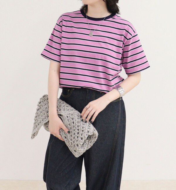 fredy emue「【汗ジミ軽減】ボーダーTシャツ」|Tシャツ・カットソー|