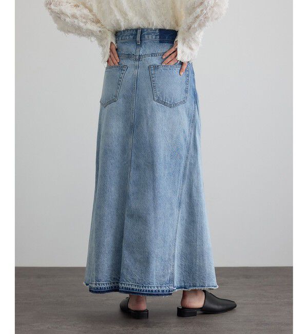 SALON adam et rope'「【WEB限定】リメイクライクデニムスカート」|スカート|サックス(48)