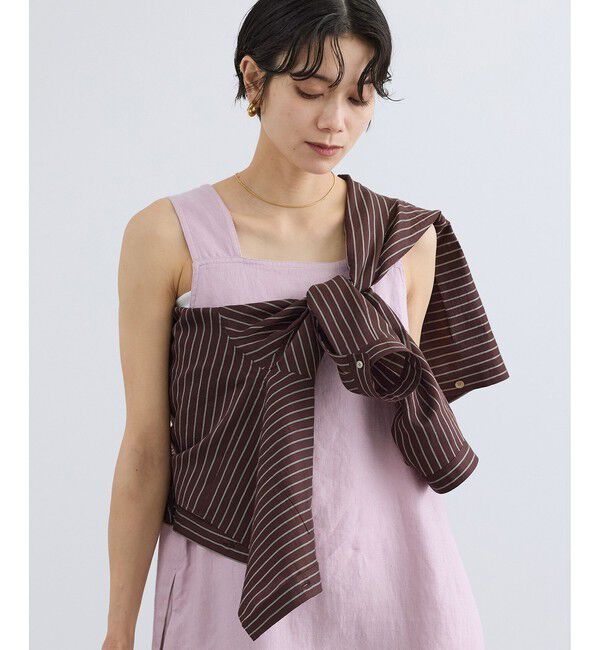 SALON adam et rope'「ACAR クロップドストライプシャツ」|シャツ・ブラウス|