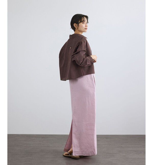 SALON adam et rope'「ACAR クロップドストライプシャツ」|シャツ・ブラウス|