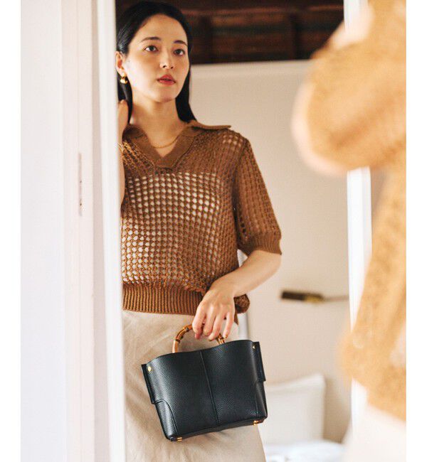ROPE「【E'POR】BAMBOO BAG Mini/超軽量・26SSS新色追加」|ハンドバッグ|ブラック系(03)