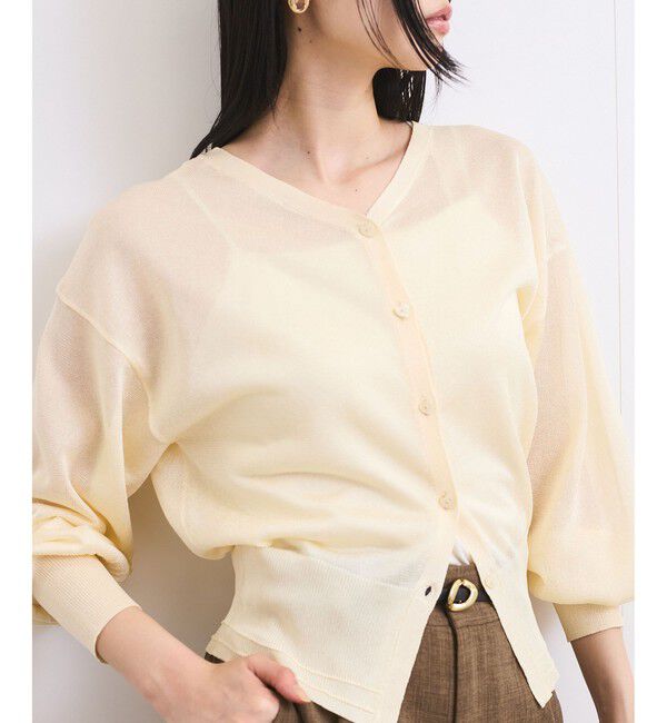 VIS「【前後2WAY】ハート釦シアーカーディガン」|カーディガン|ホワイト系(11)