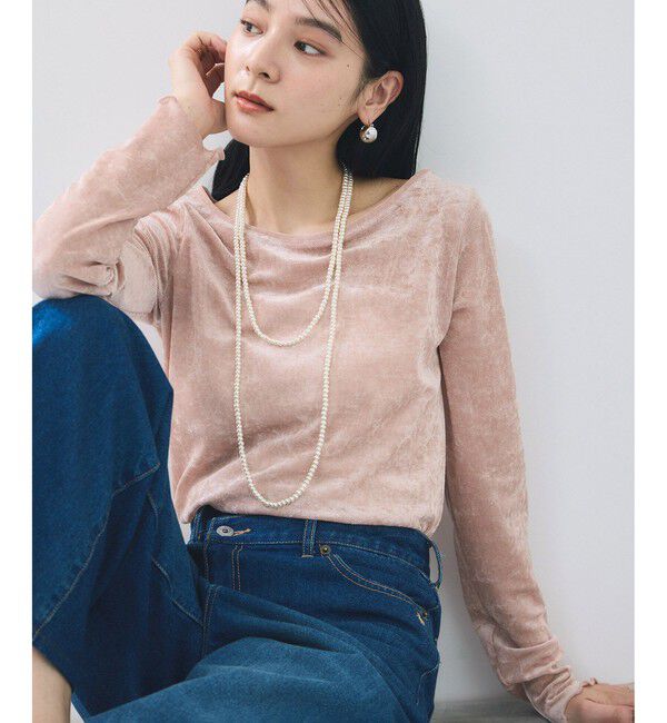 VIS「シアーベロアロングスリーブTシャツ」|Tシャツ・カットソー|ピンク(63)