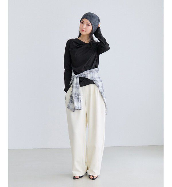 VIS「【WEB限定】長袖ドレープカットソー」|Tシャツ・カットソー|