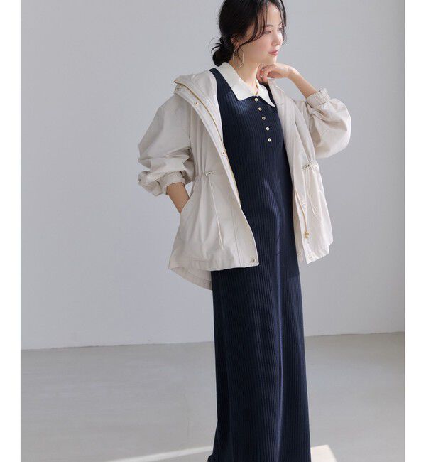 VIS「ポロ襟ニットワンピース」|ワンピース|ネイビー(40)