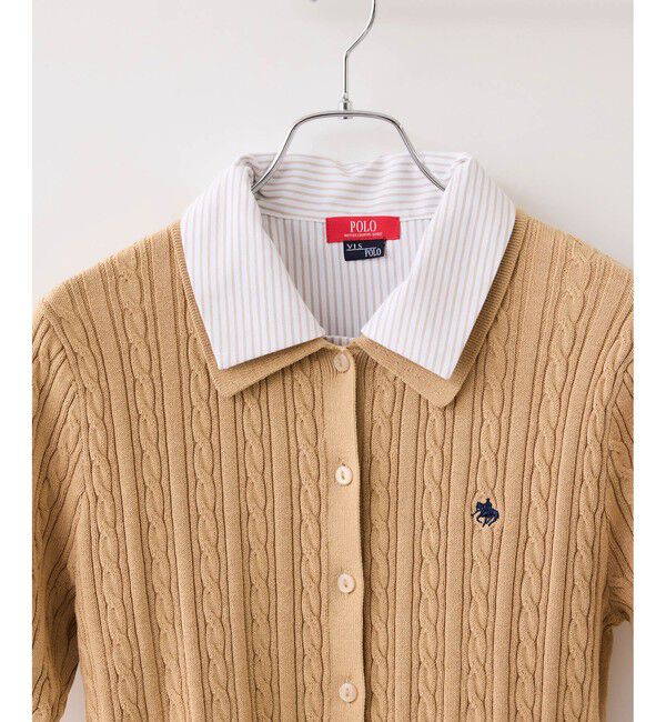 VIS「【POLO BCS】VIS別注ケーブルドッキング衿付きカーディガン」|カーディガン|