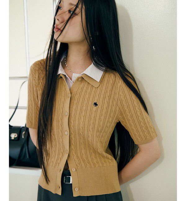 VIS「【POLO BCS】VIS別注ケーブルドッキング衿付きカーディガン」|カーディガン|
