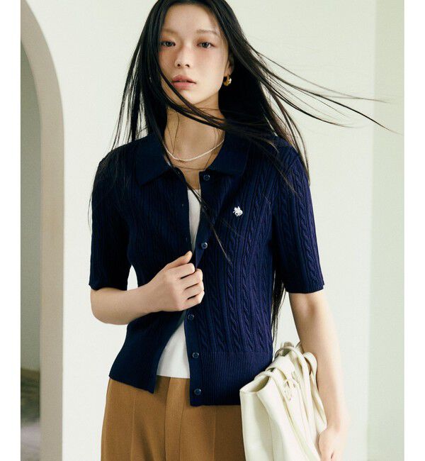 VIS「【POLO BCS】VIS別注ケーブルドッキング衿付きカーディガン」|カーディガン|