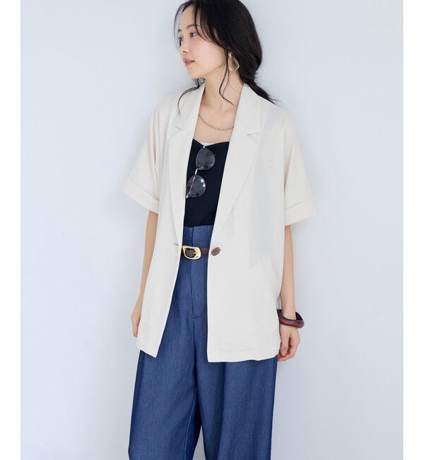 VIS「Light Airyシングルドルマンサマージャケット/UVケア・接触冷感・吸水速乾」|テーラードジャケット|