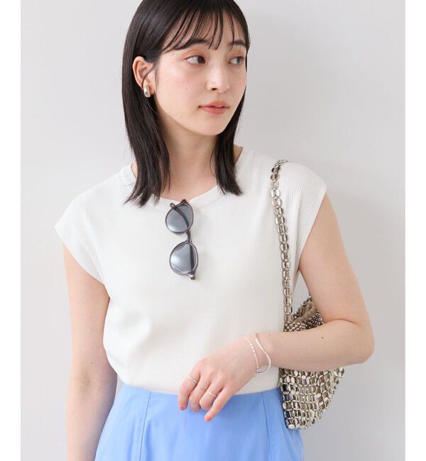 VIS「【WEB限定カラー】ICE BEAUTY 美人スリーブニットプルオーバ/UVケア・接触冷感」|ニット・セーター|
