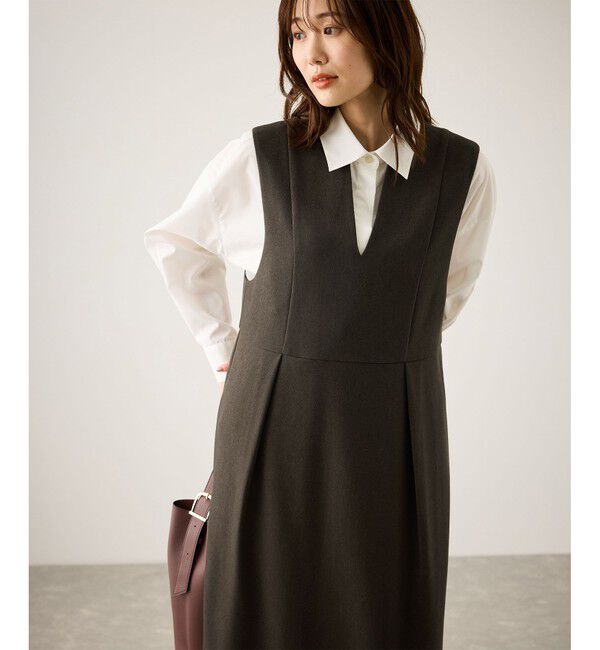 Rope&rsquo;Picnic「キーネックジャンパースカート」|ワンピース|