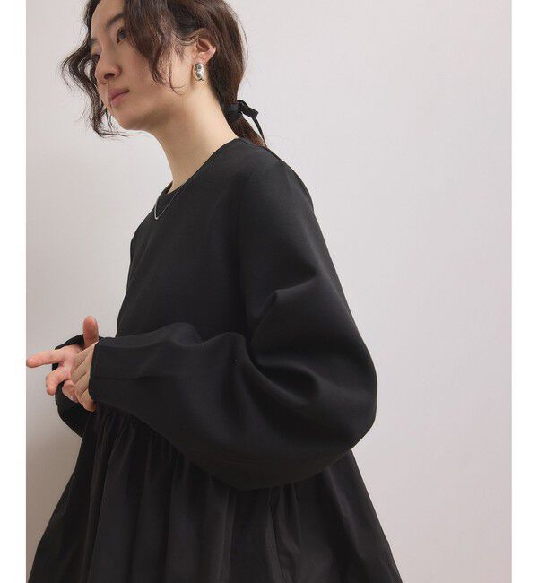 ADAM ET ROPE'「【WEB限定】ペプラムコンビプルオーバー」|Tシャツ・カットソー|