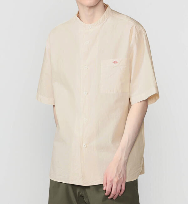 DANTON「DANTON | コットンリネンブロード バンドカラー半袖シャツ MEN」|シャツ・ブラウス|