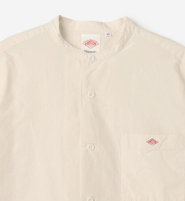 DANTON「DANTON | コットンリネンブロード バンドカラー半袖シャツ MEN」|シャツ・ブラウス|