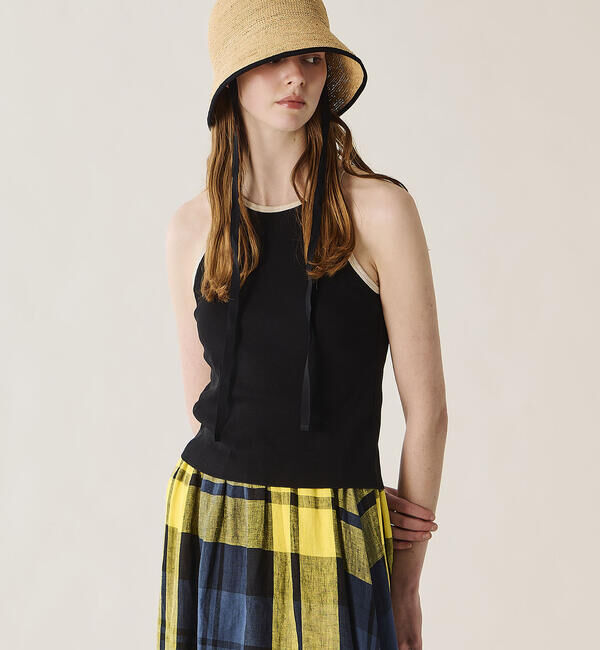  「GOOD PEOPLE GOOD STITCHING GOOD PRODUCT | バイカラートリム キャミソール WOMEN」|Tシャツ・カットソー|BLACK系1