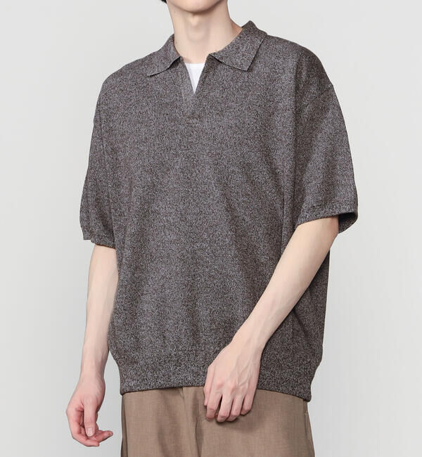  「crepuscule | 鹿の子 スキッパーポロシャツ MEN」|ニット・セーター|