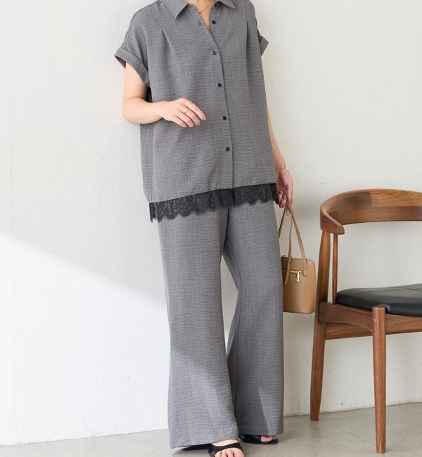  「レースドッキングシャツセットアップ」|ワンピース|