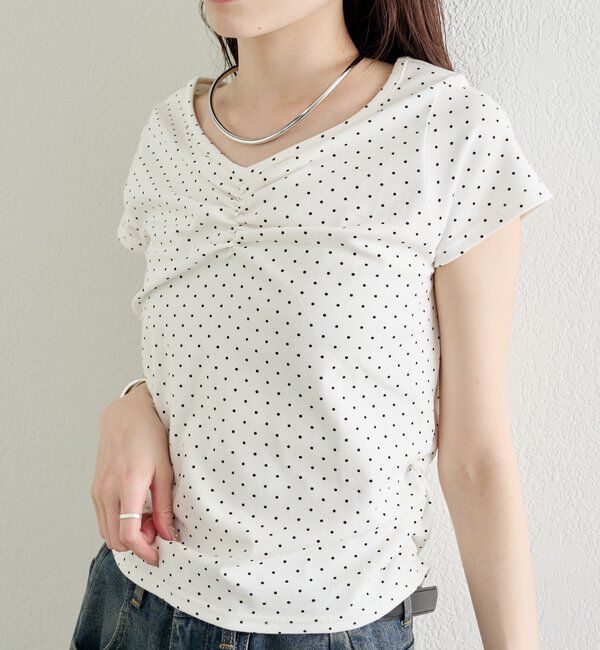  「ドットプリント半袖Tシャツ」|Tシャツ・カットソー|