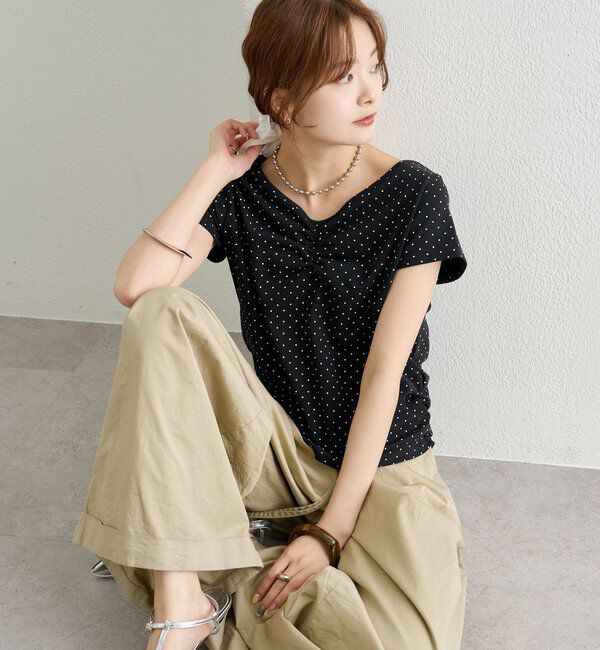  「ドットプリント半袖Tシャツ」|Tシャツ・カットソー|