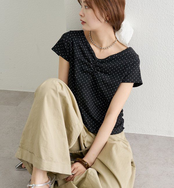  「ドットプリント半袖Tシャツ」|Tシャツ・カットソー|