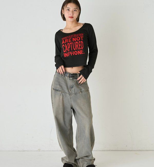  「《UNISEX / サイズ展開あり》スラッシュポケットブラストワイドデニム」|デニム|