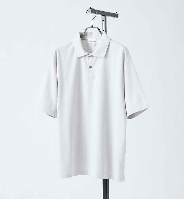 ABAHOUSE「【抗菌防臭/UVカット】シルキーポンチ 半袖ポロシャツ」|ポロシャツ|グレージュ