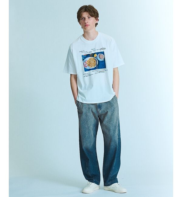 ABAHOUSE「WEEKEND BREAKFAST プリントTシャツ / オーバーサイズ/ LE」|Tシャツ・カットソー|