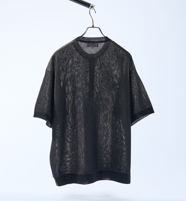 ABAHOUSE「ドライタッチ ヘンリーネック シアーニットTシャツ」|Tシャツ・カットソー|