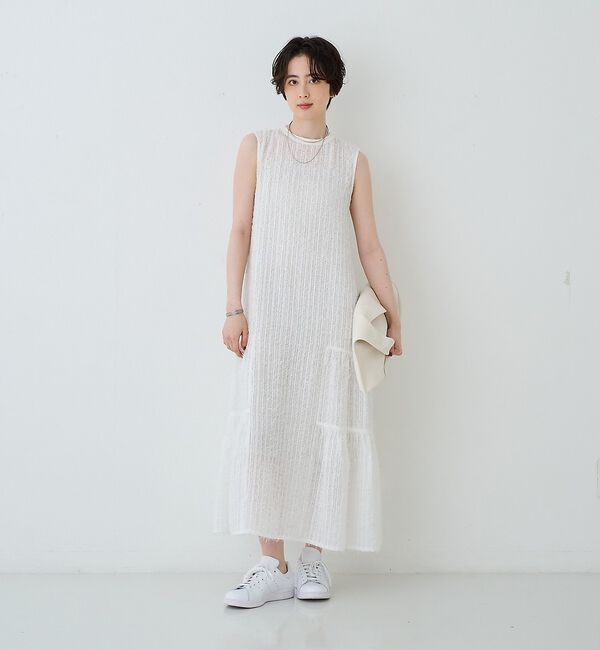 Rouge vif「【人気追加】フェザーノースリーブワンピース」|ワンピース|