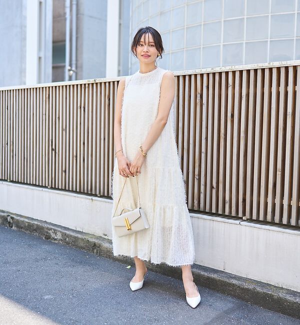 Rouge vif「【人気追加】フェザーノースリーブワンピース」|ワンピース|