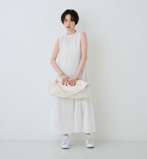 Rouge vif「【人気追加】フェザーノースリーブワンピース」|ワンピース|